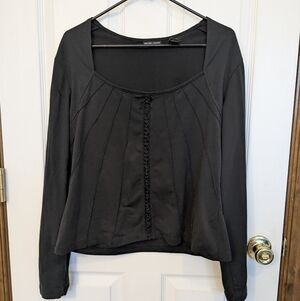 New York & Company Black Long Sleeve Top